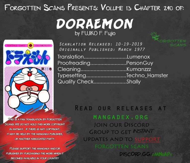 Doraemon Chapter 240 page 1 - MangaKakalot