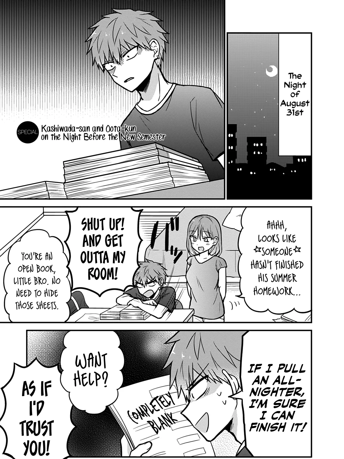 Expressionless Kashiwada-San And Emotional Oota-Kun Chapter 37.5 page 1 - MangaKakalot