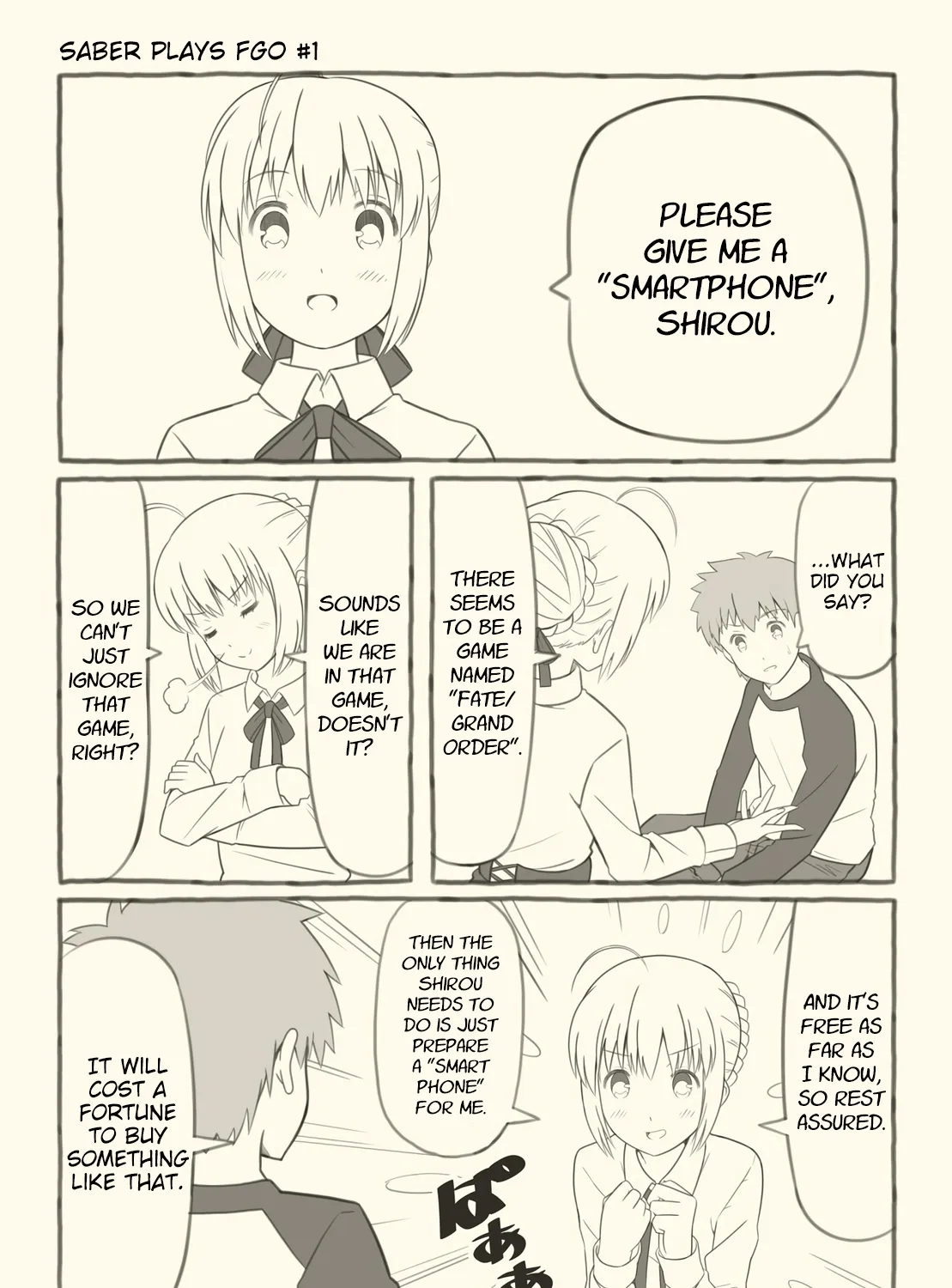 Saber Plays Fate/Grand Order Chapter 1 page 1 - MangaKakalot